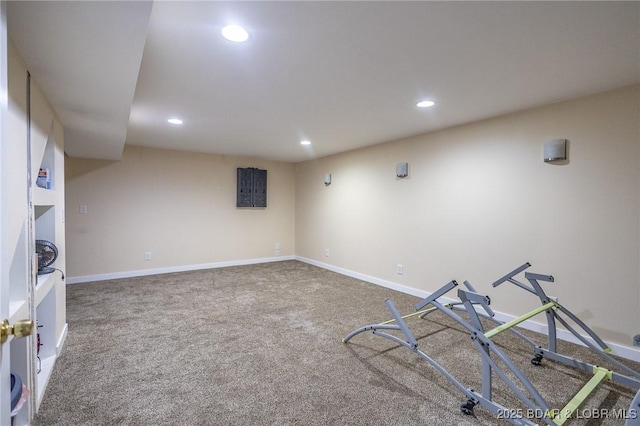278 Panoramic Dr, Camdenton, MO 65020 - exercise room featuring recessed lighting and carpet floors
