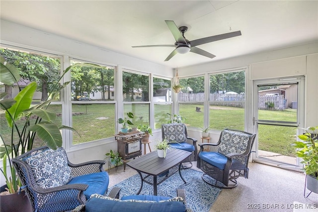 278 Panoramic Dr, Camdenton, MO 65020 - sunroom / solarium with ceiling fan, healthy amount of natural light, and outdoor lounge area