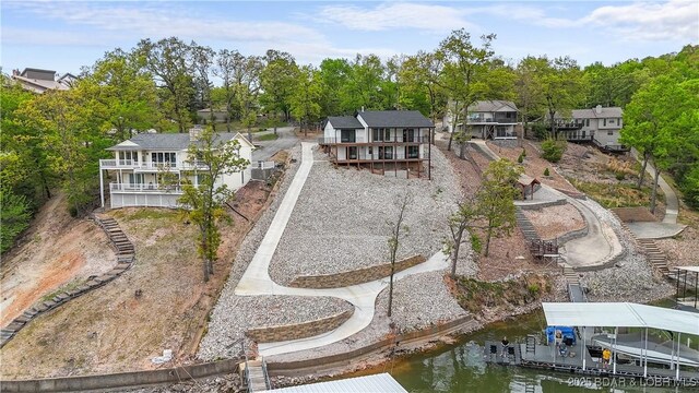 4452 Hamrock Ln, Osage Beach, MO 65065 - aerial view of property and surrounding area with a nearby body of water