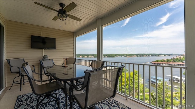 4499 Ski Dr Unit 346, Osage Beach, MO 65065 - sunroom with ceiling fan