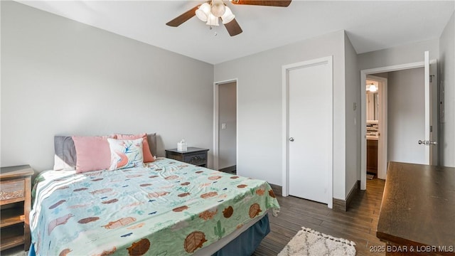 37 Hampton Bay Rd Unit 6, Eldon, MO 65026 - bedroom with wood finished floors and a ceiling fan