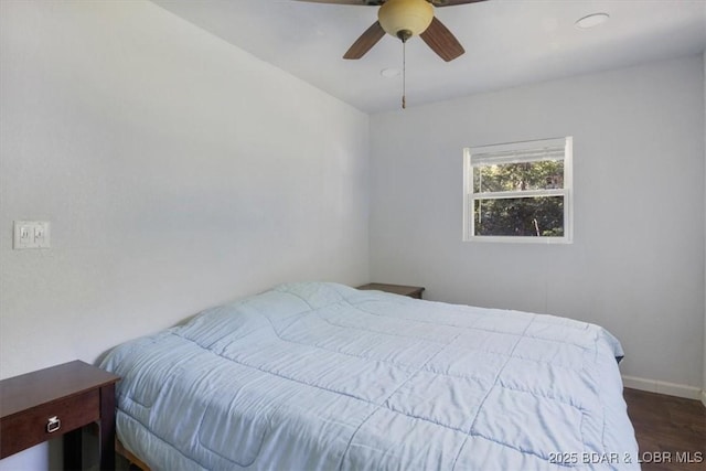 32655 Challenge Dr, Lincoln, MO 65338 - bedroom featuring wood finished floors and a ceiling fan