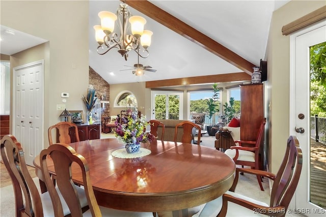 1078 Cornett Branch Rd, Lake Ozark, MO 65049 - dining room with high vaulted ceiling and a chandelier