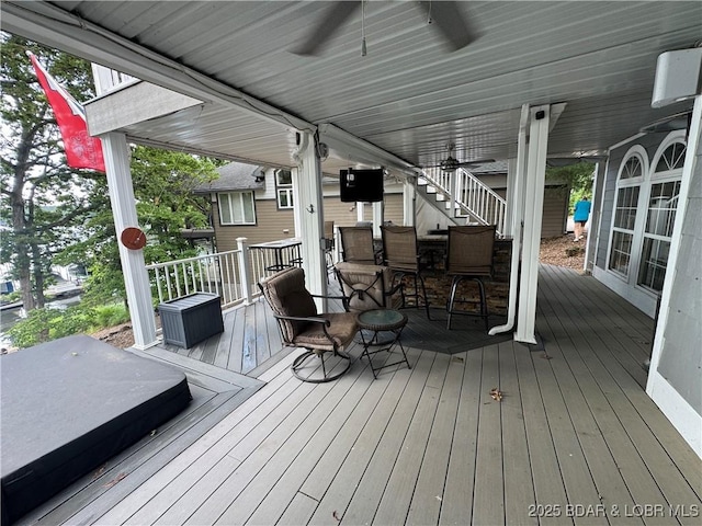 1215 Anemone Rd, Lake Ozark, MO 65049 - deck featuring stairway