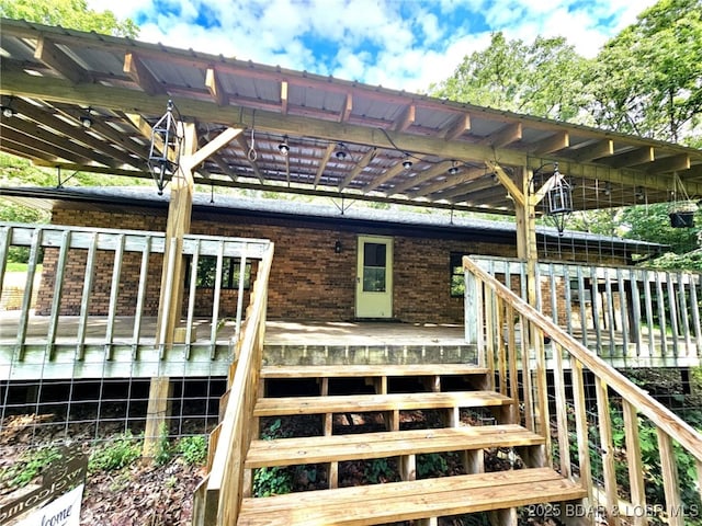 238 Foote Lane Rd, Eldon, MO 65026 - wooden terrace with stairway