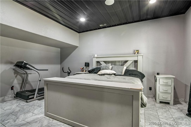 1972 Anderson Hollow Rd, Linn Creek, MO 65052 - bedroom featuring light marble finish floors and recessed lighting