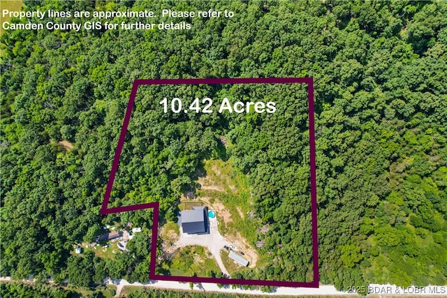 1972 Anderson Hollow Rd, Linn Creek, MO 65052 - view of property location with property parcel outlined and a forest