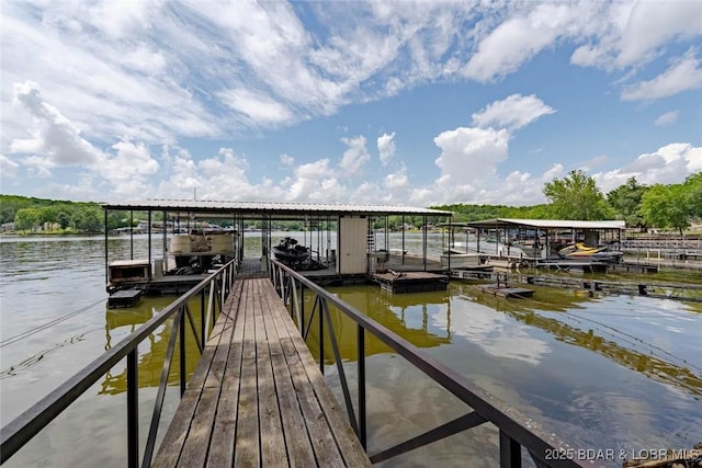 57 Ke Jo Point Rd, Gravois Mills, MO 65037 - dock featuring boat lift and a water view