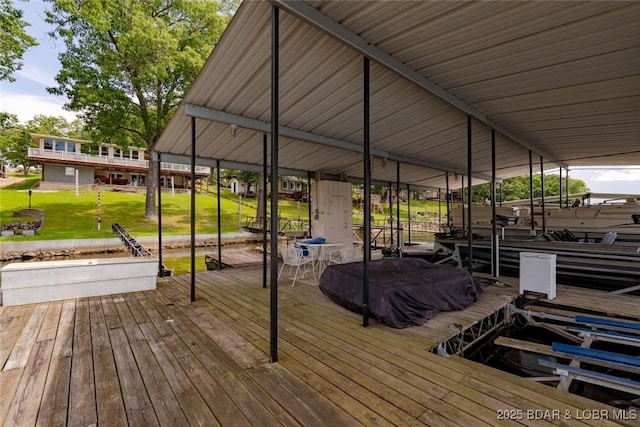 57 Ke Jo Point Rd, Gravois Mills, MO 65037 - dock featuring a lawn