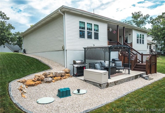 432 Cornett Branch Rd, Four Seasons, MO 65049 - back of house with a patio and a yard