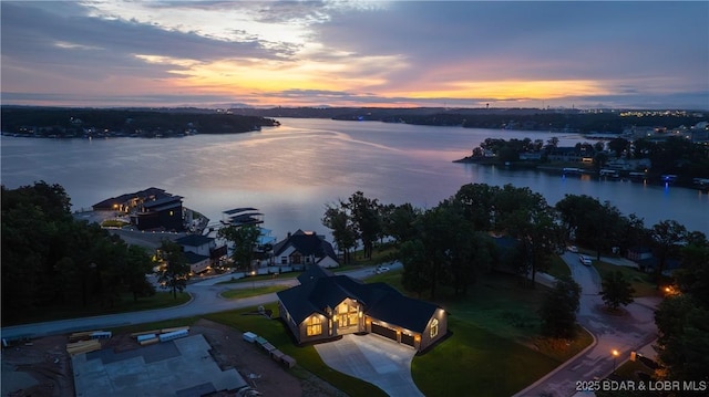 1254 Darwin Dr, Osage Beach, MO 65065 - aerial view at dusk of a water view