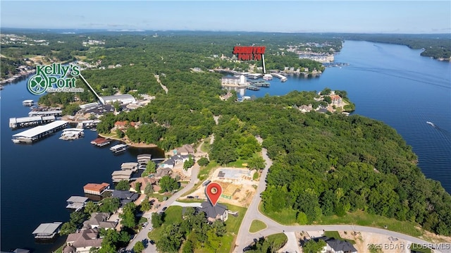 1254 Darwin Dr, Osage Beach, MO 65065 - aerial view of property's location featuring a nearby body of water and a marina