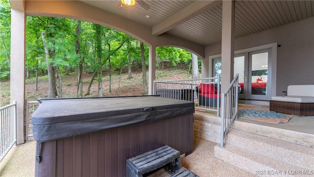 1453 Grand View Dr, Porto Cima, MO 65079 - view of patio featuring a hot tub