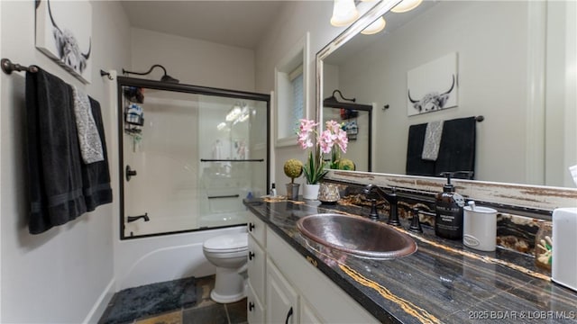 1453 Grand View Dr, Porto Cima, MO 65079 - bathroom featuring bath / shower combo with glass door and vanity