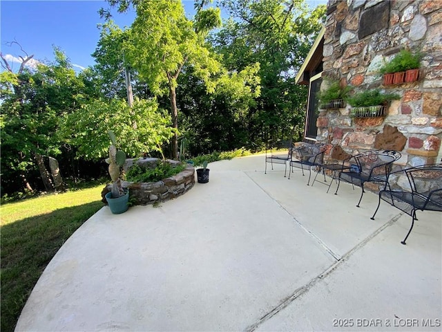 64 Fox Point Dr, Roach, MO 65787 - view of patio featuring a fireplace