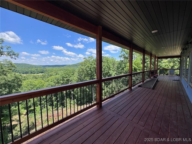 1378 Full Gallop Ln, Roach, MO 65787 - deck featuring a forest view