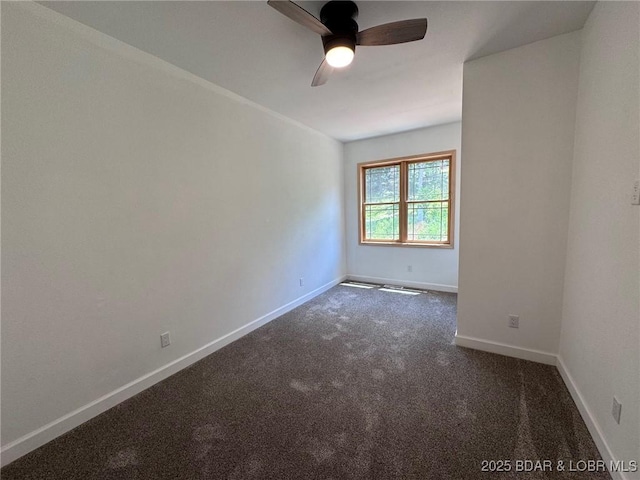 1378 Full Gallop Ln, Roach, MO 65787 - empty room featuring a ceiling fan and dark colored carpet