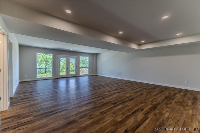 312 Woodland Pt, Linn Creek, MO 65052 - empty room with dark wood finished floors and recessed lighting