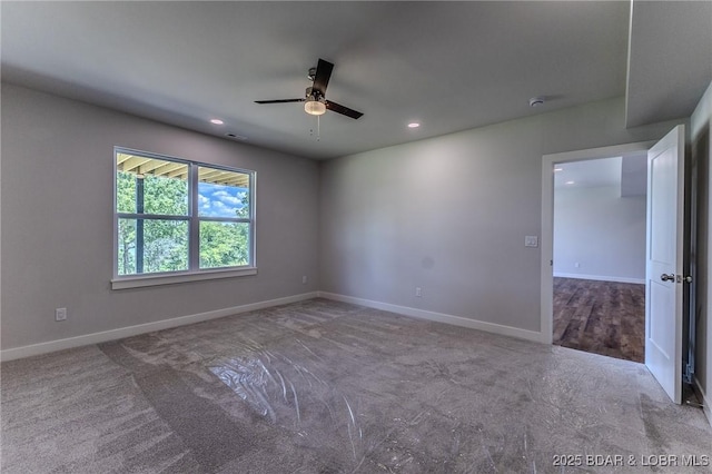 312 Woodland Pt, Linn Creek, MO 65052 - empty room with carpet flooring, ceiling fan, and recessed lighting