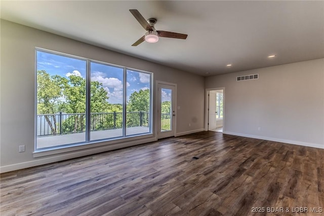 312 Woodland Pt, Linn Creek, MO 65052 - unfurnished room featuring wood finished floors, recessed lighting, and a ceiling fan