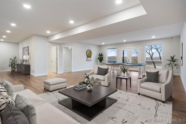 312 Woodland Pt, Linn Creek, MO 65052 - living room featuring wood finished floors and recessed lighting