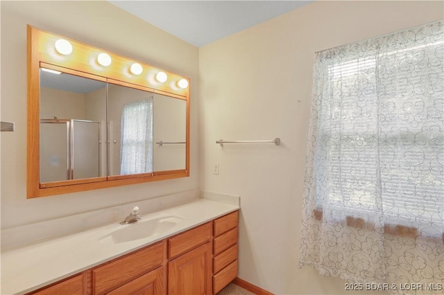 290 Fawn Meadows Dr, Linn Creek, MO 65052 - full bathroom featuring vanity and a shower with shower door