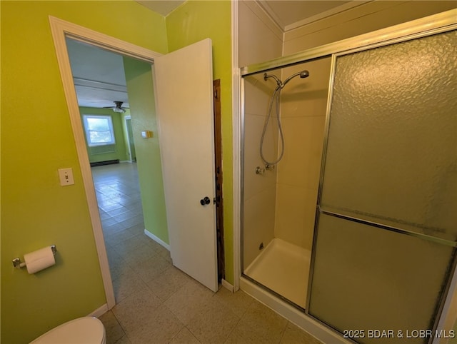 742 Pappys Pt, Sunrise Beach, MO 65079 - full bath with a stall shower and ceiling fan