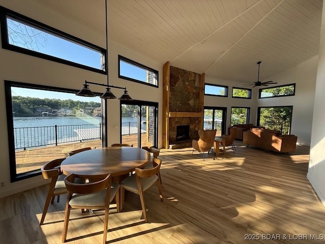 5185 Lois Ln, Osage Beach, MO 65065 - sunroom with lofted ceiling and a water view