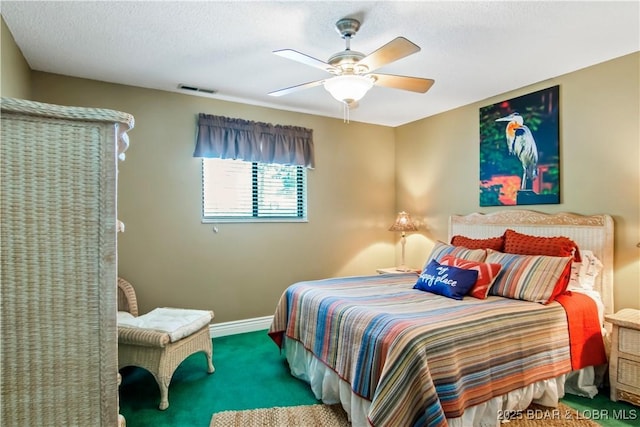 889 Malibu Rd Unit 63, Osage Beach, MO 65049 - bedroom featuring carpet flooring, ceiling fan, and a textured ceiling