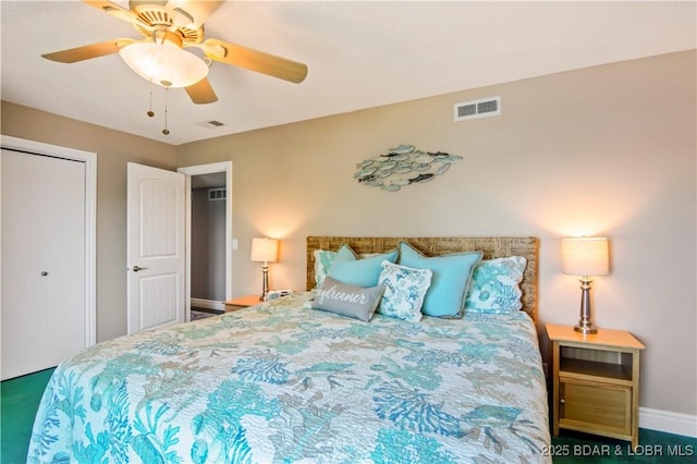 889 Malibu Rd Unit 63, Osage Beach, MO 65049 - bedroom featuring a ceiling fan and a closet