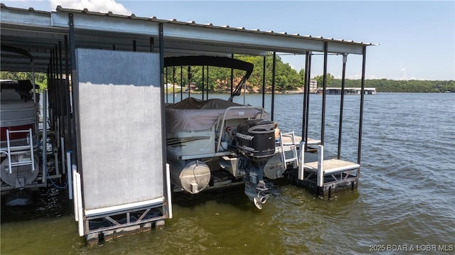 1126 Buckingham Dr, Camdenton, MO 65020 - dock area featuring a water view and boat lift
