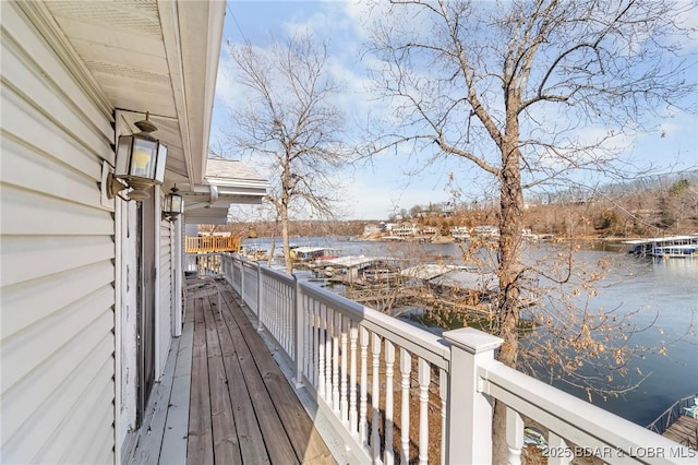 740 Twin Valley Loop, Linn Creek, MO 65052 - wooden deck featuring a water view
