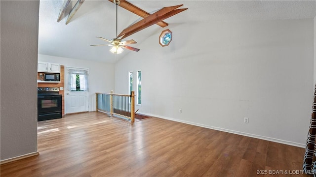 124 Frontier Cir, Linn Creek, MO 65052 - unfurnished living room with light wood finished floors and ceiling fan