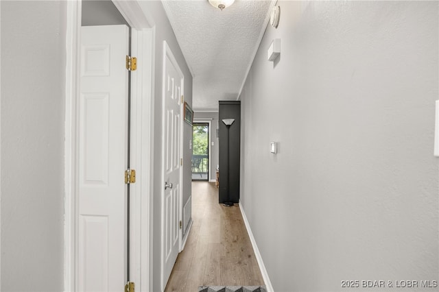 19 Catalpa Ct Unit 2C, Lake Ozark, MO 65049 - hallway featuring a textured ceiling and light wood-style floors