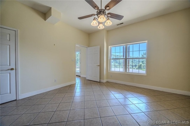 1480 Copperstone Rd, Camdenton, MO 65020 - empty room with light tile patterned floors and a ceiling fan