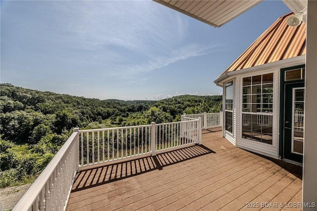 1480 Copperstone Rd, Camdenton, MO 65020 - wooden terrace with a wooded view