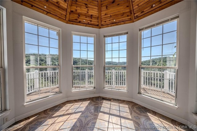 1480 Copperstone Rd, Camdenton, MO 65020 - unfurnished sunroom with vaulted ceiling and wooden ceiling