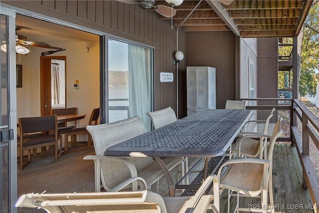278 Lone Oak Pt Unit 18, Sunrise Beach, MO 65079 - view of patio featuring outdoor dining space and ceiling fan