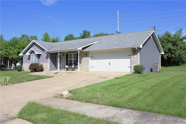 891 Azalea Ct, Osage Beach, MO 65065 - ranch-style house with a front yard, a garage, and brick siding