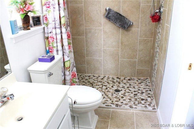 891 Azalea Ct, Osage Beach, MO 65065 - full bath featuring vanity, a tile shower, and tile patterned floors