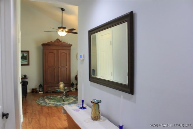 891 Azalea Ct, Osage Beach, MO 65065 - corridor with light wood-type flooring and lofted ceiling