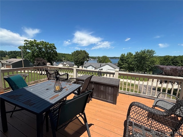 17362 Country Life Rd, Gravois Mills, MO 65037 - wooden deck featuring outdoor dining space