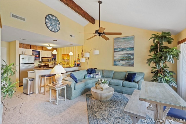 2500 Bay Point Ln Unit 444, Osage Beach, MO 65065 - living room featuring ceiling fan and light carpet
