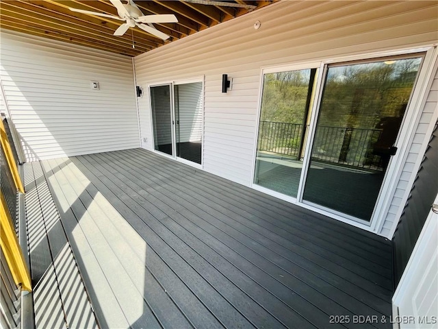 295 Highland Shores Dr Unit 4D, Lake Ozark, MO 65049 - wooden deck with ceiling fan