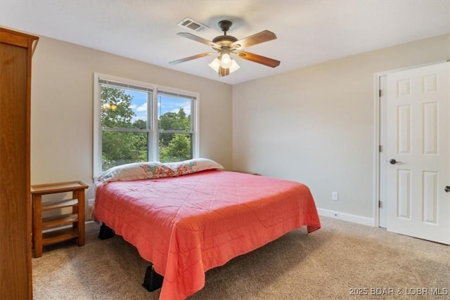 97 Random Rd, Edwards, MO 65326 - bedroom featuring carpet floors and ceiling fan