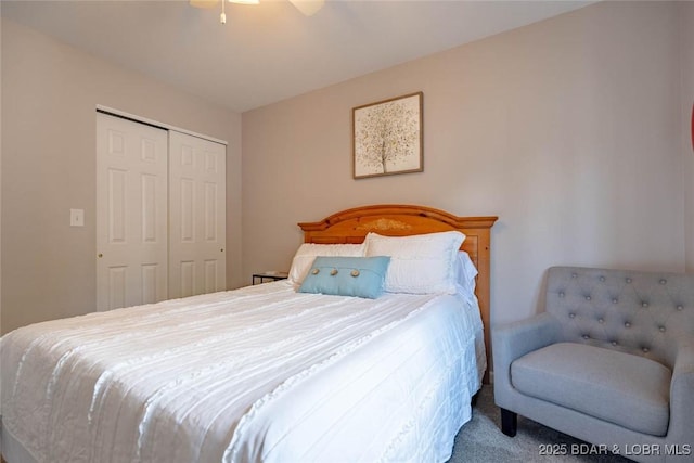 1481 Ledges Dr Unit C24, Osage Beach, MO 65065 - carpeted bedroom with a closet and a ceiling fan