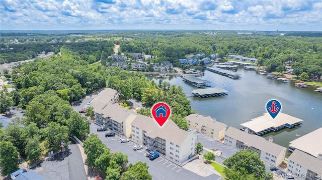 1481 Ledges Dr Unit C24, Osage Beach, MO 65065 - aerial view of a large body of water and a heavily wooded area