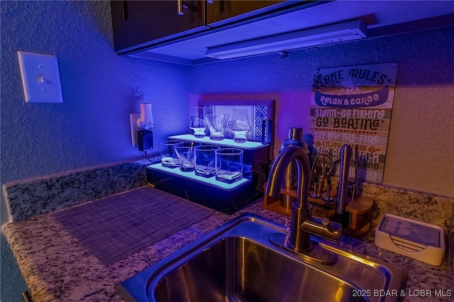 35 Casa Blanca Ct Unit 220-1A, Lake Ozark, MO 65049 - bar area featuring a sink and a textured wall