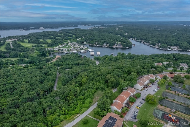 35 Casa Blanca Ct Unit 220-1A, Lake Ozark, MO 65049 - drone / aerial view of a nearby body of water and a forest