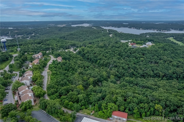 35 Casa Blanca Ct Unit 220-1A, Lake Ozark, MO 65049 - bird's eye view of a heavily wooded area and a nearby body of water